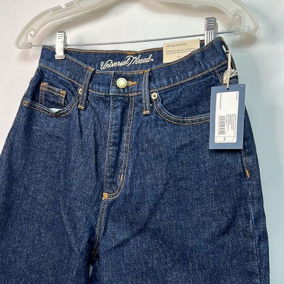 Universal Thread Vintage Straight stretch dark wash blue jeans size 2 NWT - Picture 5 of 12
